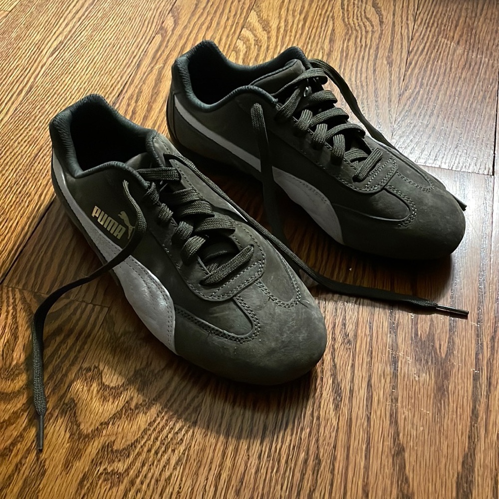 PUMA Olive Colored Suede Sneakers (NWOT)